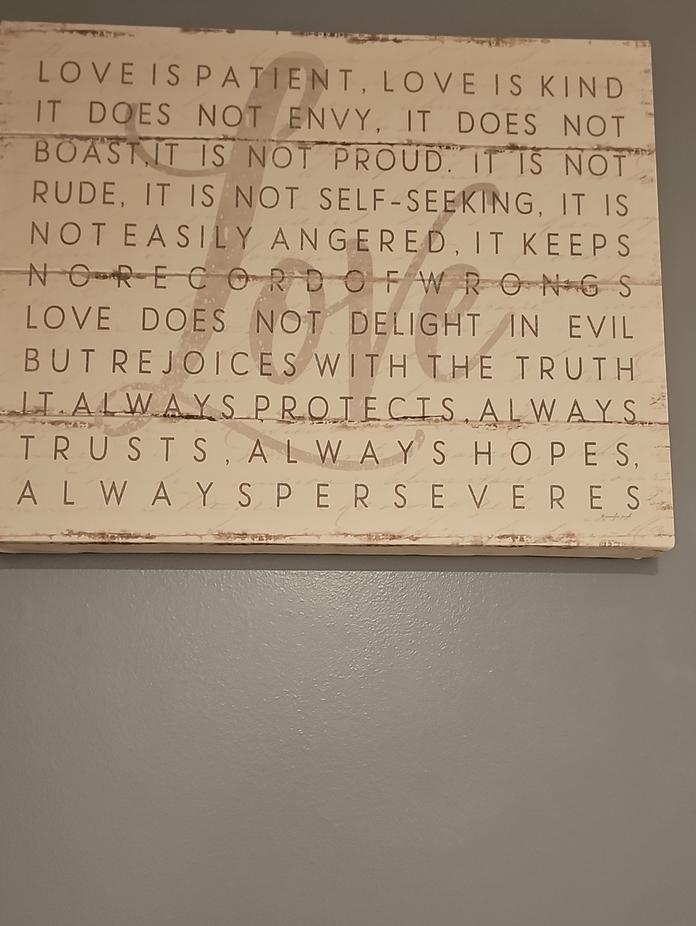 Love Is Patient Beige & Brown Wall Plaque -